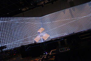 Ultra-wide screen and projection map set-up