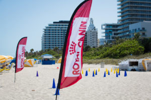 Branded banners on beach