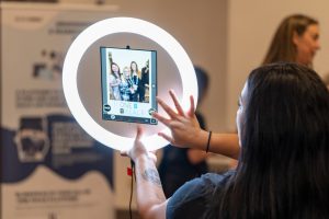 A selfie station at the Real Brokerage conference