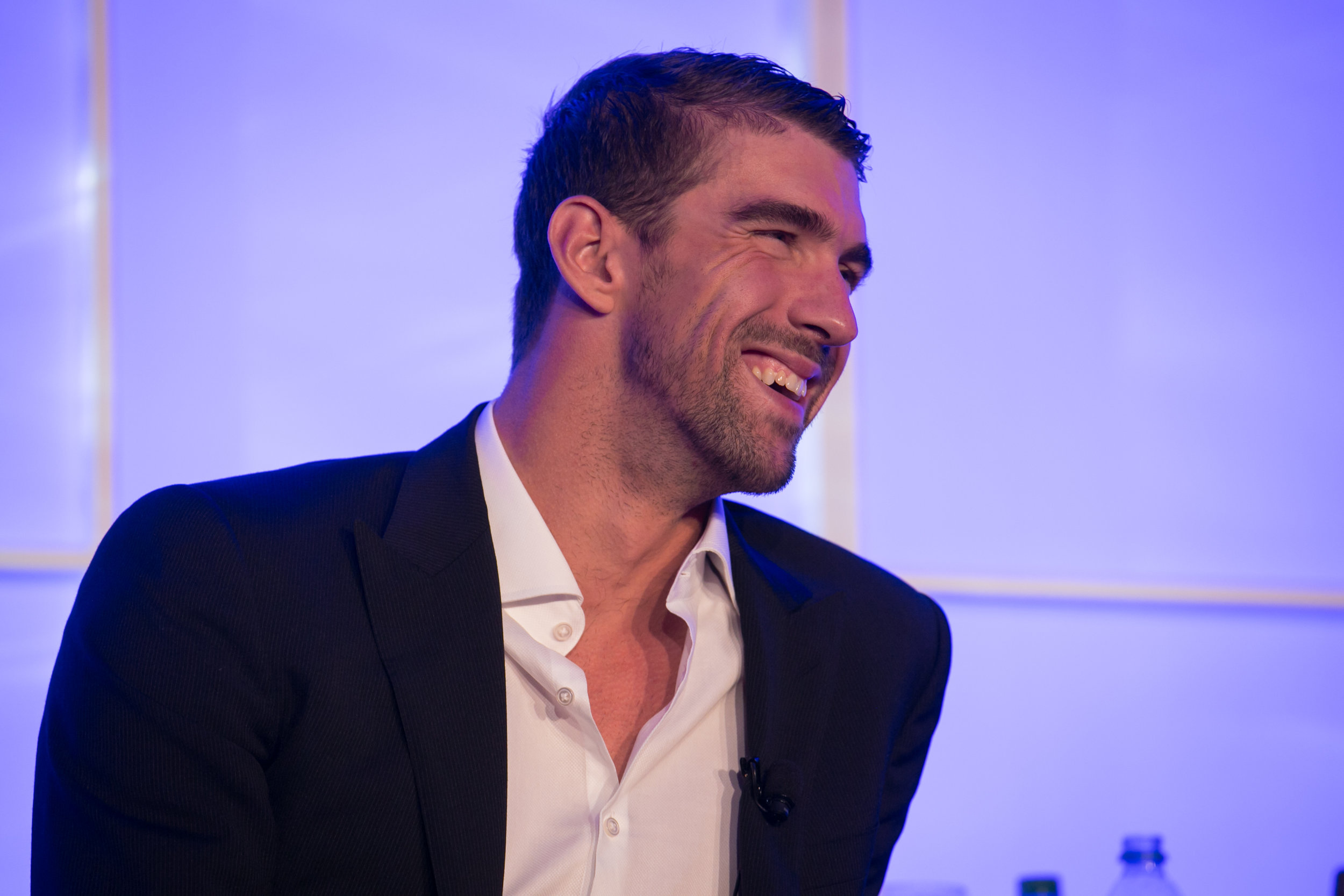 A photo of Michael Phelps at a recent Tri-Marq event.