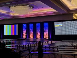 A view from back of house during setup for the AHTD 2026 Spring Conference in Nashville, Tennessee.