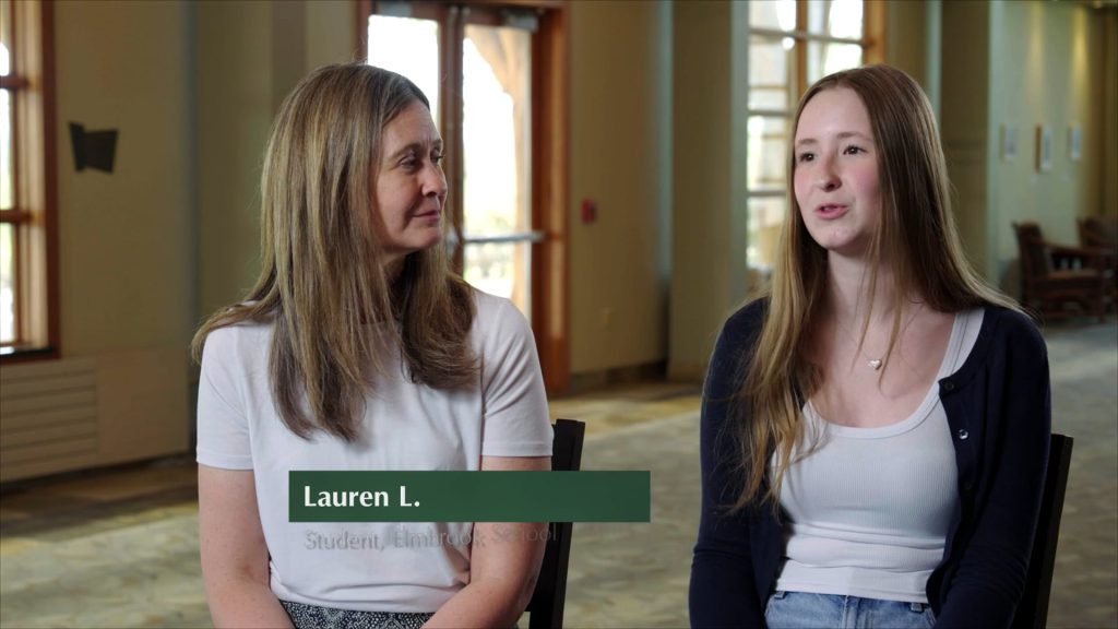 For gallery page: A thumbnail from the Sharon Lynne Wilson Center 2026 Big Event Video. Features a SLWC member being interviewed alongside her mother. 
