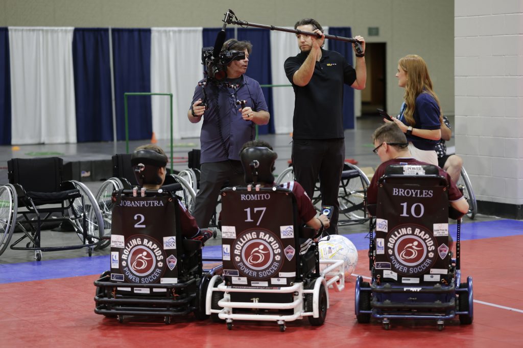 The Tri-Marq on-site video team shooting video during an event for various video projects at the event.